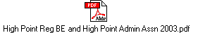 High Point Reg BE and High Point Admin Assn 2003.pdf